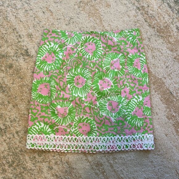 Lilly Pulitzer Skirt Green Pink 0 - Picture 3 of 5